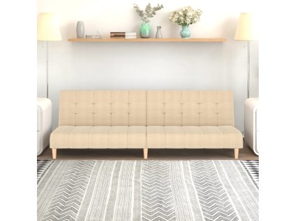 vidaXL 2místná rozkládací pohovka krémová textil