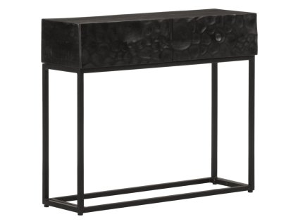 vidaXL Konzolový stolek černý 90x30x76 cm masivní mangovník a železo