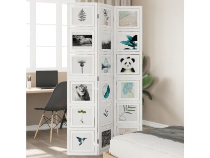 vidaXL Paraván 3dílný bílý masivní dřevo pavlovnie