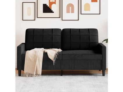vidaXL 2místná pohovka černá 140 cm samet