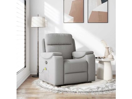 vidaXL Masážní polohovací křeslo obláčkově šedá textil
