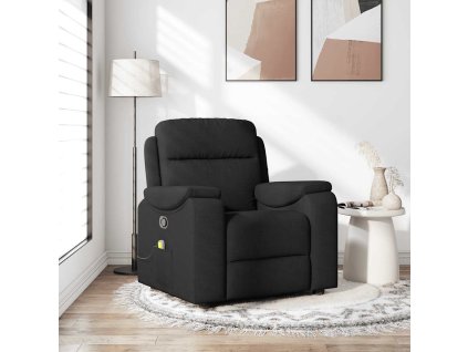 vidaXL Masážní polohovací křeslo černé textil
