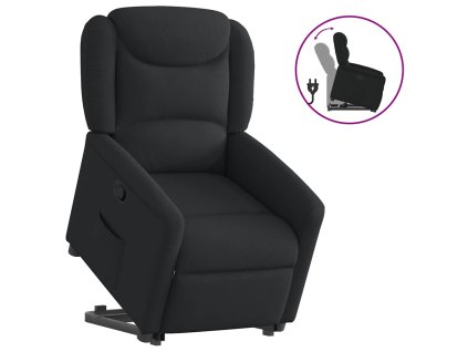 vidaXL Zvedací polohovací křeslo černé textil