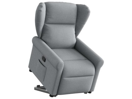 vidaXL Zvedací polohovací křeslo světle šedé textil
