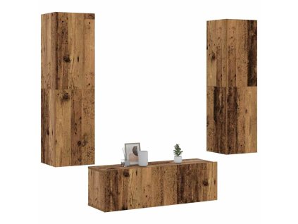vidaXL Nástěnné TV skříňky 3 ks starého dřeva kompozitní dřevo