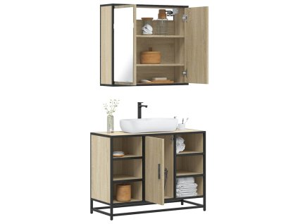 vidaXL 2dílný set koupelnového nábytku dub sonoma kompozitní dřevo