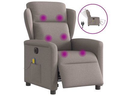 vidaXL Elektrické masážní polohovací křeslo taupe textil