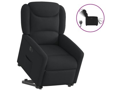 vidaXL Elektrické zvedací polohovací křeslo černé textil