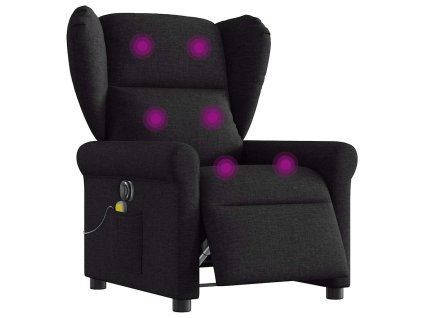 vidaXL Elektrické masážní polohovací křeslo černé textil