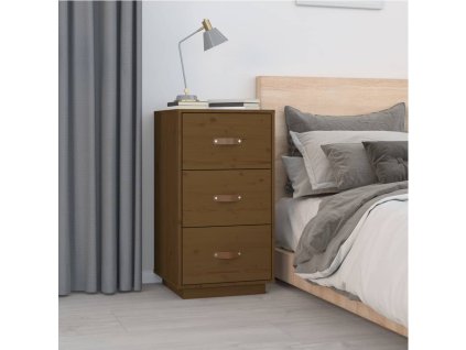 vidaXL Noční stolek medově hnědý 40 x 40 x 75 cm masivní borové dřevo