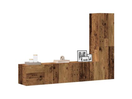 vidaXL Nástěnné TV skříňky 3 ks starého dřeva kompozitní dřevo