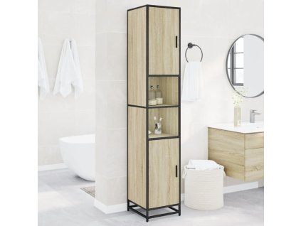 vidaXL Koupelnová skříňka dub sonoma 35x37,5x188,5 cm kompozit a kov