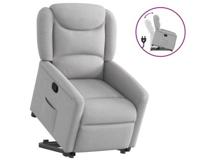 vidaXL Zvedací polohovací křeslo obláčkově šedé textil