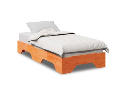 vidaXL Postel bez matrace stohovatelný voskově hnědá masivní dřevo