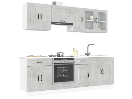 vidaXL 8dílná sada kuchyňských skříněk "Kalmar" betonově šedá kompozit