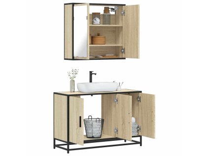 vidaXL 2dílný set koupelnového nábytku dub sonoma kompozitní dřevo