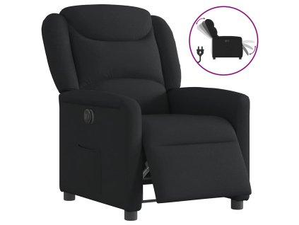 vidaXL Elektrické polohovací křeslo černé textil