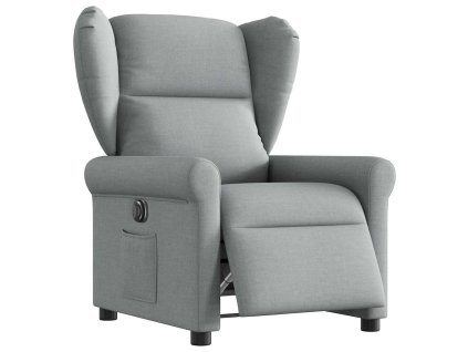 vidaXL Elektrické polohovací křeslo světle šedé textil
