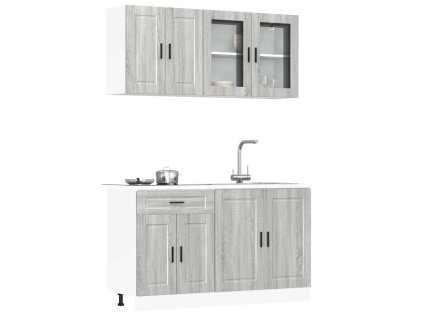 vidaXL 4dílná sada kuchyňských skříněk "Porto" šedá, dřevo sonoma