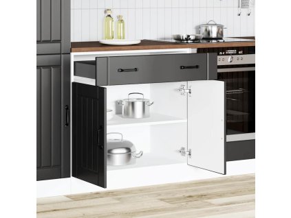 vidaXL Kuchyňská spodní skříňka "Lucca" černý kompozitní dřevo