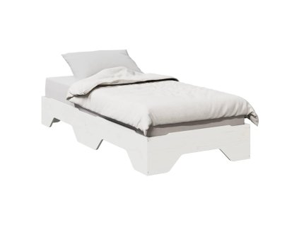 vidaXL Postel bez matrace stohovatelný bílá 75x190 cm masivní dřevo