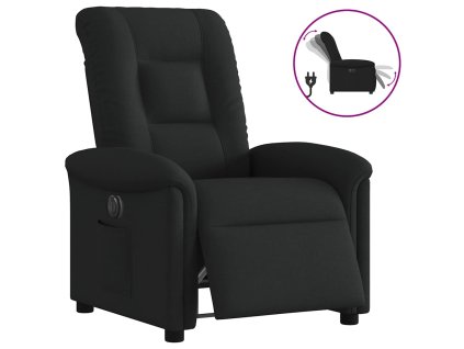 vidaXL Elektrické polohovací křeslo černé textil