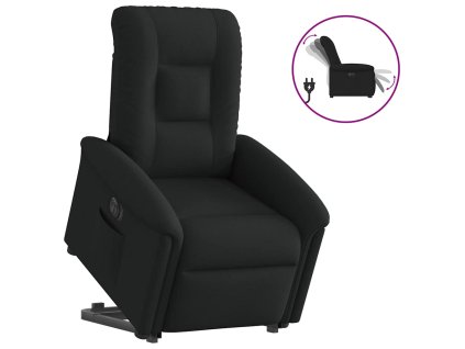 vidaXL Elektrické zvedací polohovací křeslo černé textil