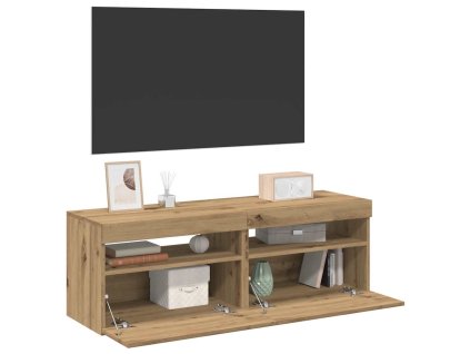 vidaXL TV stolky s LED 2 ks dub artisan kompozitní dřevo