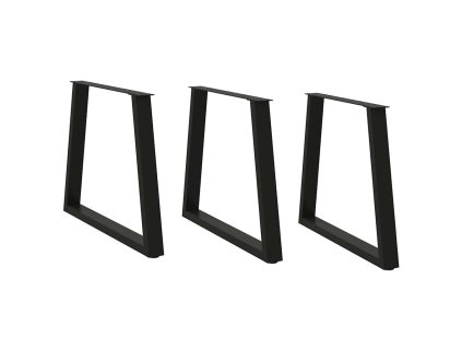 vidaXL Nohy k jídelnímu stolu ve tvaru V, 3 ks, černé, 70 x (72-73,3) cm, ocel