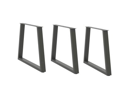 vidaXL Nohy k jídelnímu stolu ve tvaru V, 3 ks, antracitové, 70 x (72-73,3) cm, ocel