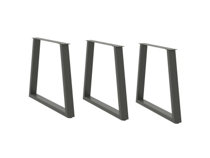 vidaXL Nohy k jídelnímu stolu ve tvaru V, 3 ks, antracitové, 80 x (72-73,3) cm, ocel