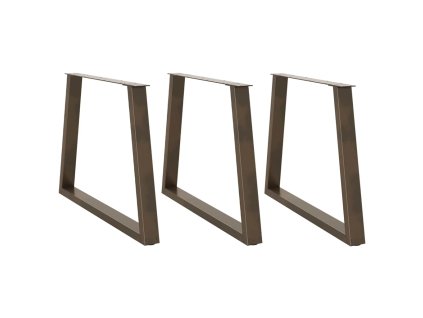 vidaXL Nohy k jídelnímu stolu ve tvaru V, 3 ks, přírodní ocel, 100 x (72-73,3) cm, ocel