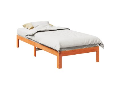 vidaXL Postel bez matrace voskově hnědá 90 x 200 cm masivní borovice