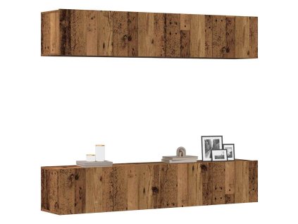 vidaXL Nástěnné TV skříňky 4 ks starého dřeva kompozitní dřevo
