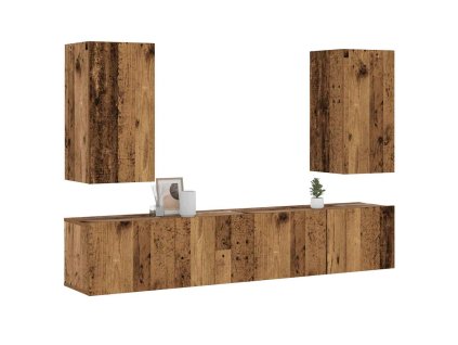 vidaXL Nástěnné TV skříňky 4 ks starého dřeva kompozitní dřevo
