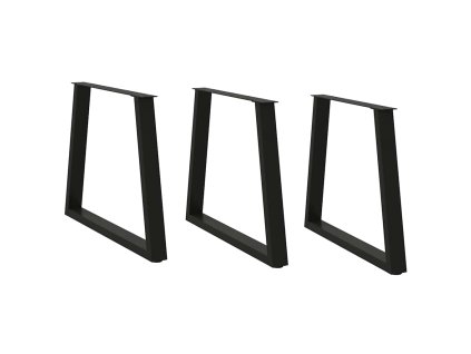 vidaXL Nohy k jídelnímu stolu ve tvaru V, 3 ks, černé, 80 x (72-73,3) cm, ocel