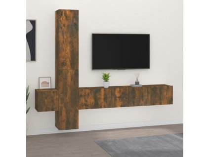 vidaXL 5dílný set TV skříněk kouřový dub kompozitní dřevo