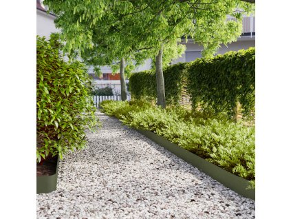 vidaXL Travní lemy 50 ks olivová 15x103 cm ocel válcovaná za studena