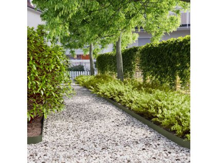 vidaXL Travní lemy 50 ks olivová 10x103 cm ocel válcovaná za studena