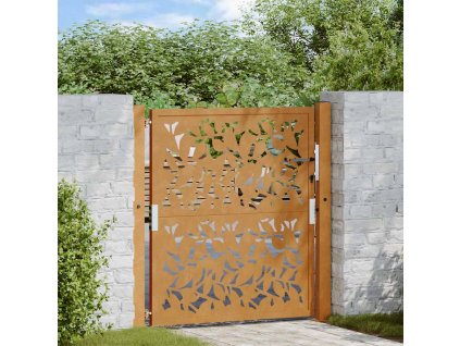 vidaXL Zahradní brána 105 x 105 cm, ocelový design s povětrnostními vlivy