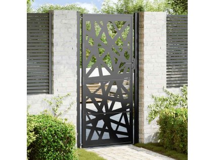 vidaXL Zahradní branka černá 105 x 205 cm ocelová světlý design