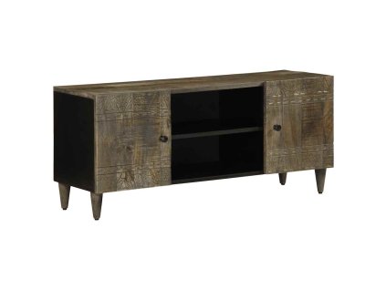 vidaXL TV skříňka světle šedá 105x33,5x46cm masivní mangovníkové dřevo