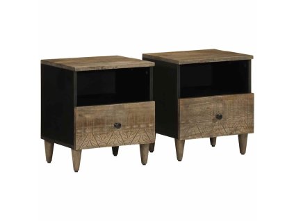 vidaXL Noční stolky 2 ks světle šedá 40x33x46 cm masivní mangovník