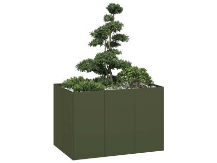 vidaXL Truhlík olivově zelený 120x80x80 cm ocel