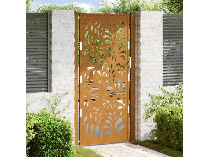 vidaXL Zahradní brána 105 x 205 cm odolná ocel s vlnitým designem