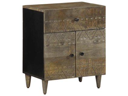 vidaXL Noční stolek světle šedá 50x33x60 cm masivní mangovníkové dřevo