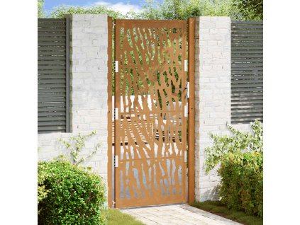 vidaXL Zahradní branka 105 x 205 cm odolná ocel s motivem stopy