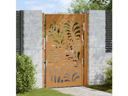 vidaXL Zahradní branka 105 x 155 cm odolná ocel s vlnitým designem