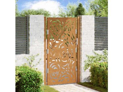 vidaXL Zahradní brána 100 x 175 cm z odolné oceli s motivem plamene