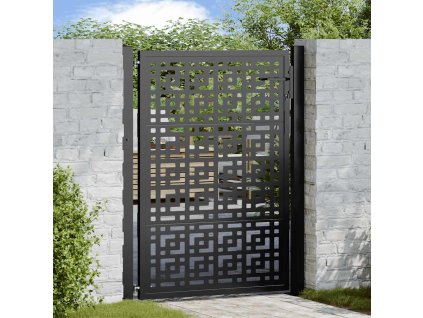 vidaXL Zahradní branka černá 105x130 cm ocel design stopový
